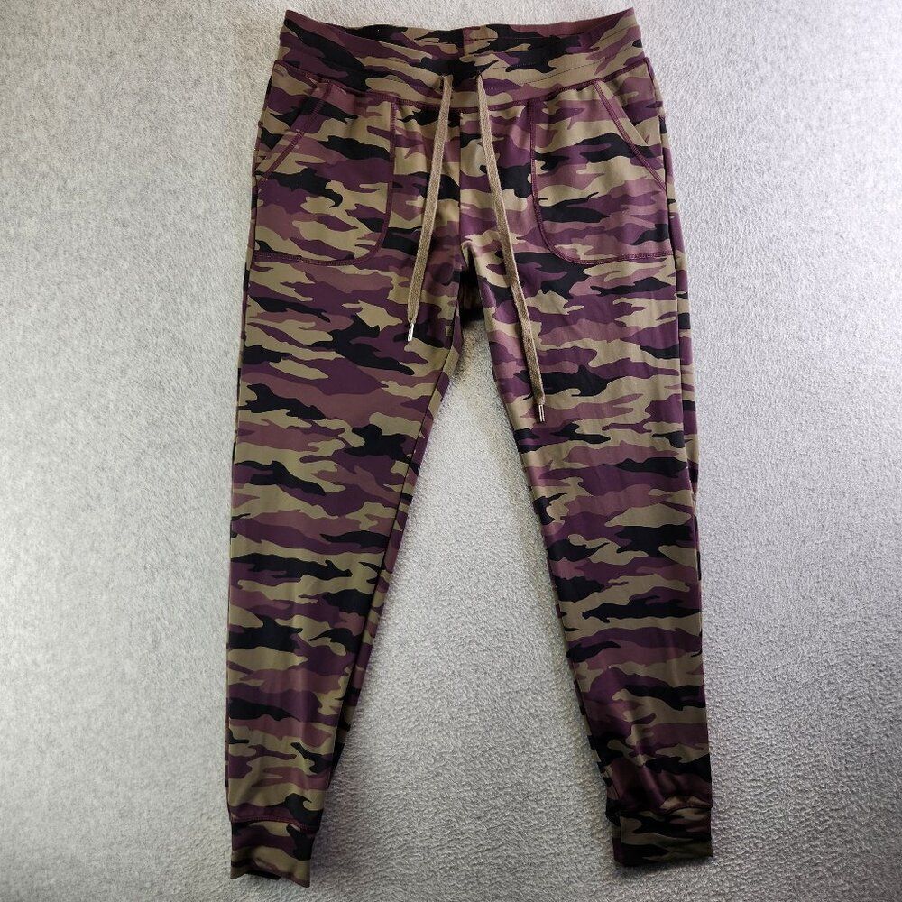 ZYIA Active Pants Womens M Purple Camo Joggers Tapered Loungewear Athleisure